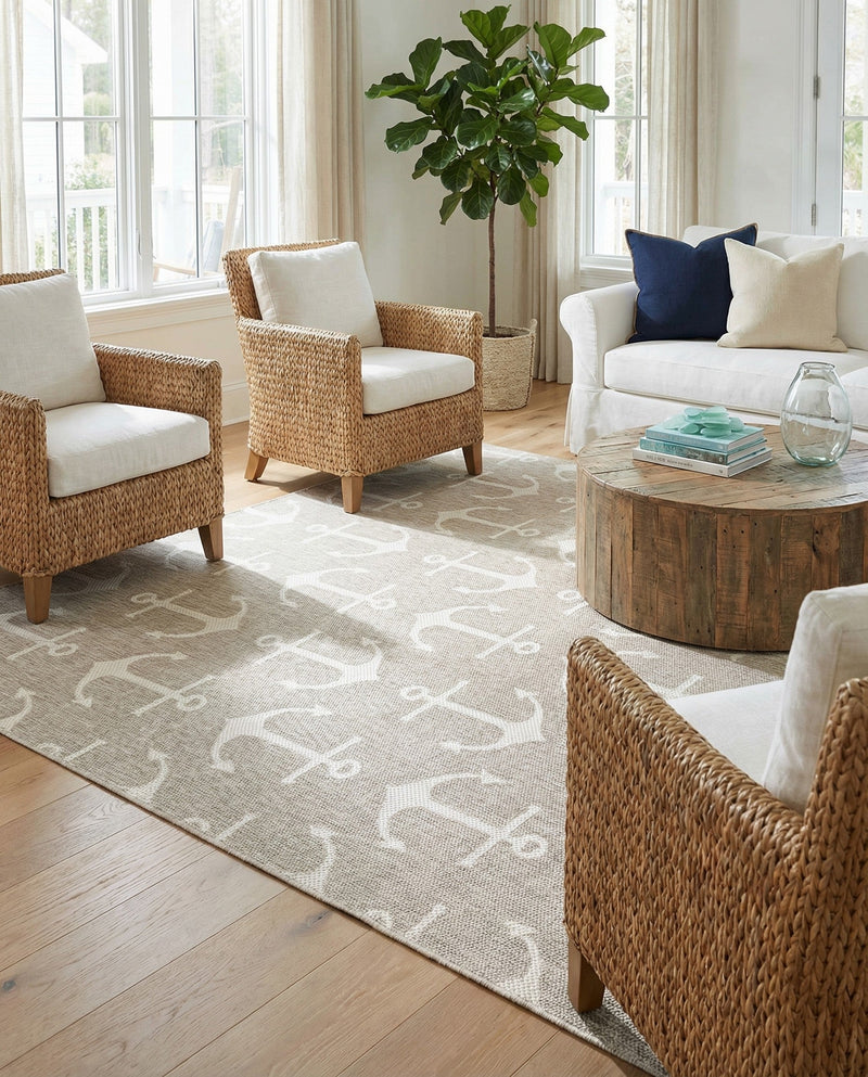 Seaside Haven Rugs Collection Area Rug - Sapphire (Gray) Rectangle Gray  lifestyle 10
