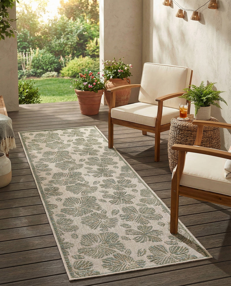 Coastal Terrace Collection Area Rug -  Marina Runner Ivory and Beige  lifestyle 52