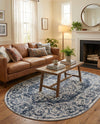 Cambridge Classics Collection Area Rug -  Magdalene (Blue) Oval Blue  lifestyle 34