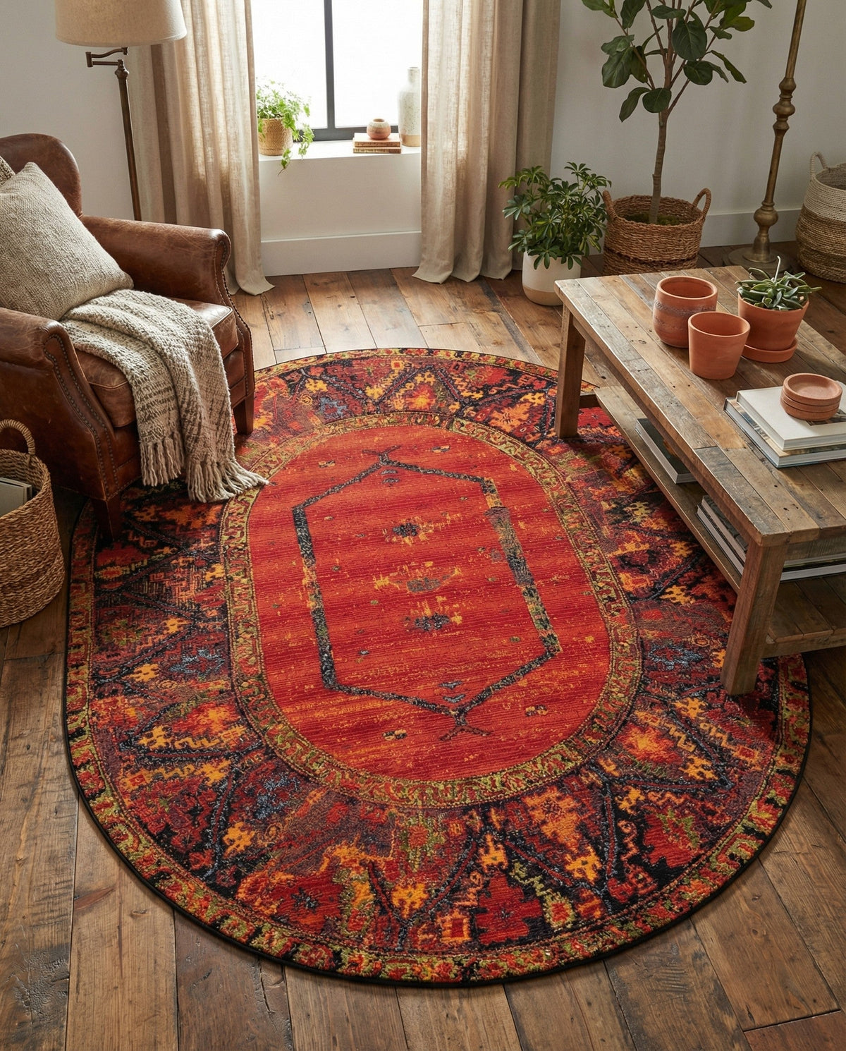 Safari Escape Rugs Collection Area Rug - Serengeti Oval Multi  lifestyle 108