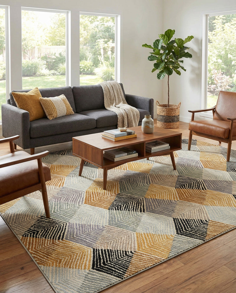 Urban Terrace Collection Area Rug - Metropolis Rectangle Gray  lifestyle 4