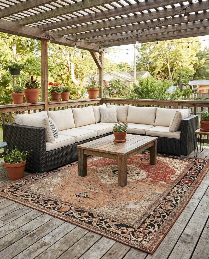 Patio Heritage Collection Area Rug -  Gazebo Rectangle Multi  lifestyle 13