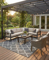 Savannah Pergola Collection Area Rug - Arbor (Black) Square Black  lifestyle 35