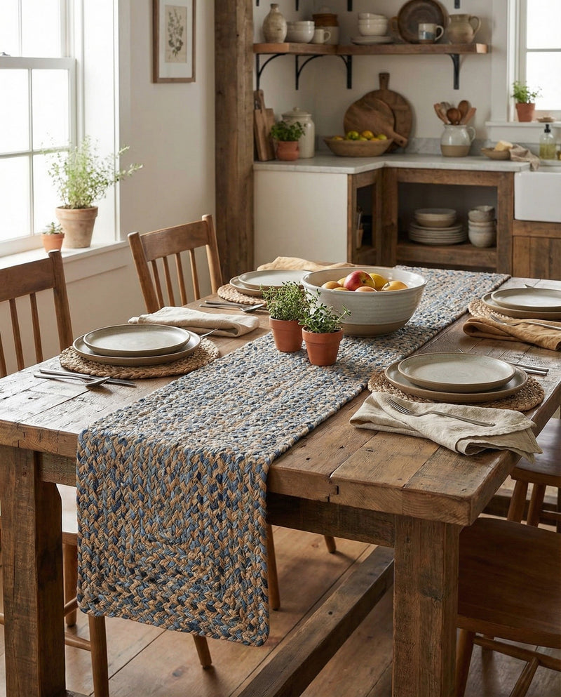 Woven Udaipur Collection Area Rug - Sahara Table Runner Natural  lifestyle 42
