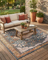 Patio Heritage Collection Area Rug -  Courtyard Rectangle Navy Blue and Light Pink  lifestyle 24