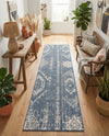 Desert Nomad Terrace Collection Area Rug - Sahara (Blue) Runner Blue  lifestyle 35