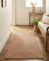 Highland Woven Jute Collection Area Rug - Glenmore (Light Brown) Runner Light Brown  lifestyle 35