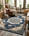 Eden Oasis Collection Area Rug -  Tranquility (Navy Blue) Rectangle Navy Blue  lifestyle 22
