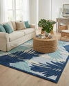 Bahama Breeze Outdoor Collection Area Rug -  CatCay Rectangle Gray Blue  lifestyle 25