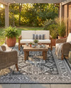 Tribal Terrace Treasures Collection Area Rug -  Incan Isle (Charcoal Gray) Rectangle Charcoal Gray  lifestyle 7