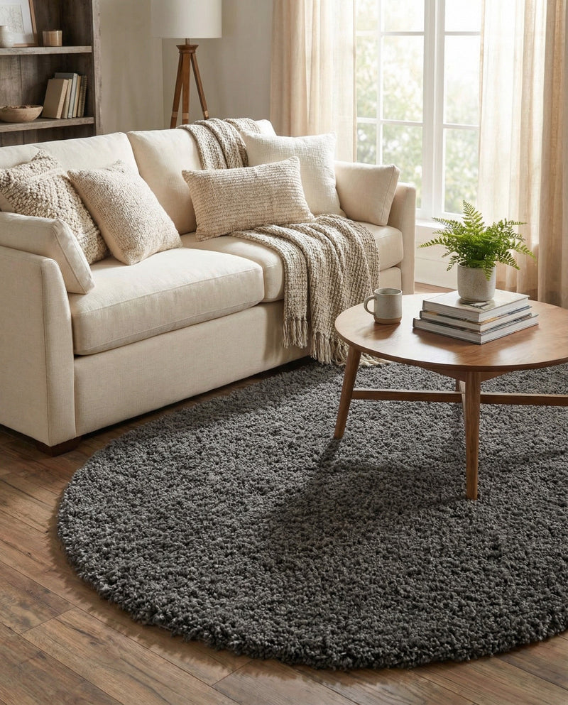 Plush Oasis Collection Area Rug - Serenity (Graphite Gray) Oval Graphite Gray  lifestyle 51
