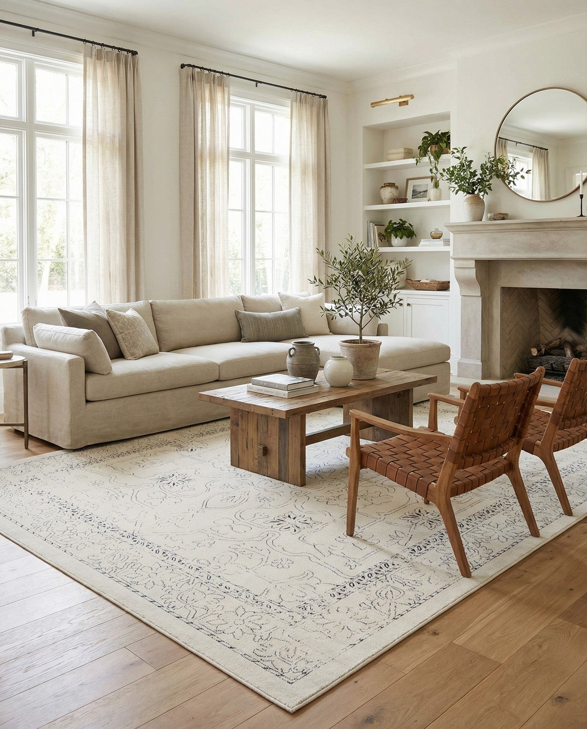 Savannah Soiree Collection Area Rug -  Everglade (White) Rectangle White  lifestyle 12