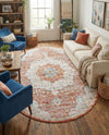Coastal Haven Collection Area Rug - Seabreeze (Red) Oval Red  lifestyle 75