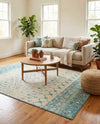 Mediterranean Lattice Collection Area Rug -  Casablanca (Ivory Blue) Rectangle Ivory Blue  lifestyle 15