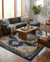 Eden Oasis Collection Area Rug -  Tranquility (Navy Blue) Rectangle Navy Blue  lifestyle 13