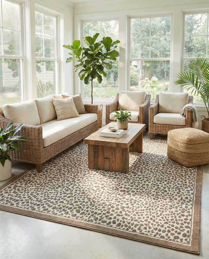 Savannah Sojourn Collection Area Rug - Serengeti Rectangle Brown  lifestyle 26
