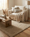 Cozy Comfort Shag Collection Area Rug - Haven (Khaki) Rectangle Khaki  lifestyle 11