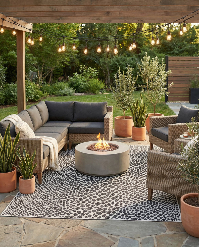 Urban Oasis Rugs Collection Area Rug -  Terrace (Black) Rectangle Black  lifestyle 27