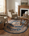 Eden Oasis Collection Area Rug -  Refuge (Blue) Oval Blue  lifestyle 68