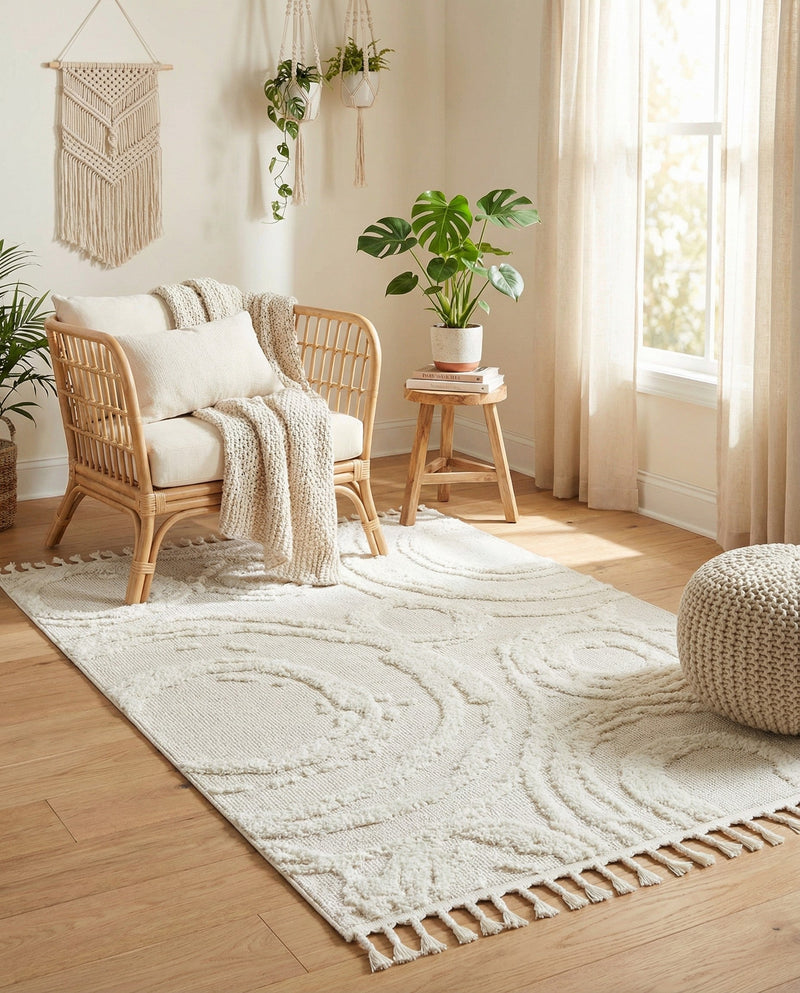 Sahara Chic Collection Area Rug -  Nubia Rectangle Ivory  lifestyle 10