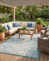 Tribal Terrace Treasures Collection Area Rug - Mayan Marina (Teal) Rectangle Teal  lifestyle 22
