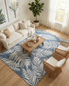 Seaside Blooms Collection Area Rug - Verdure (Blue) Rectangle Blue  lifestyle 11
