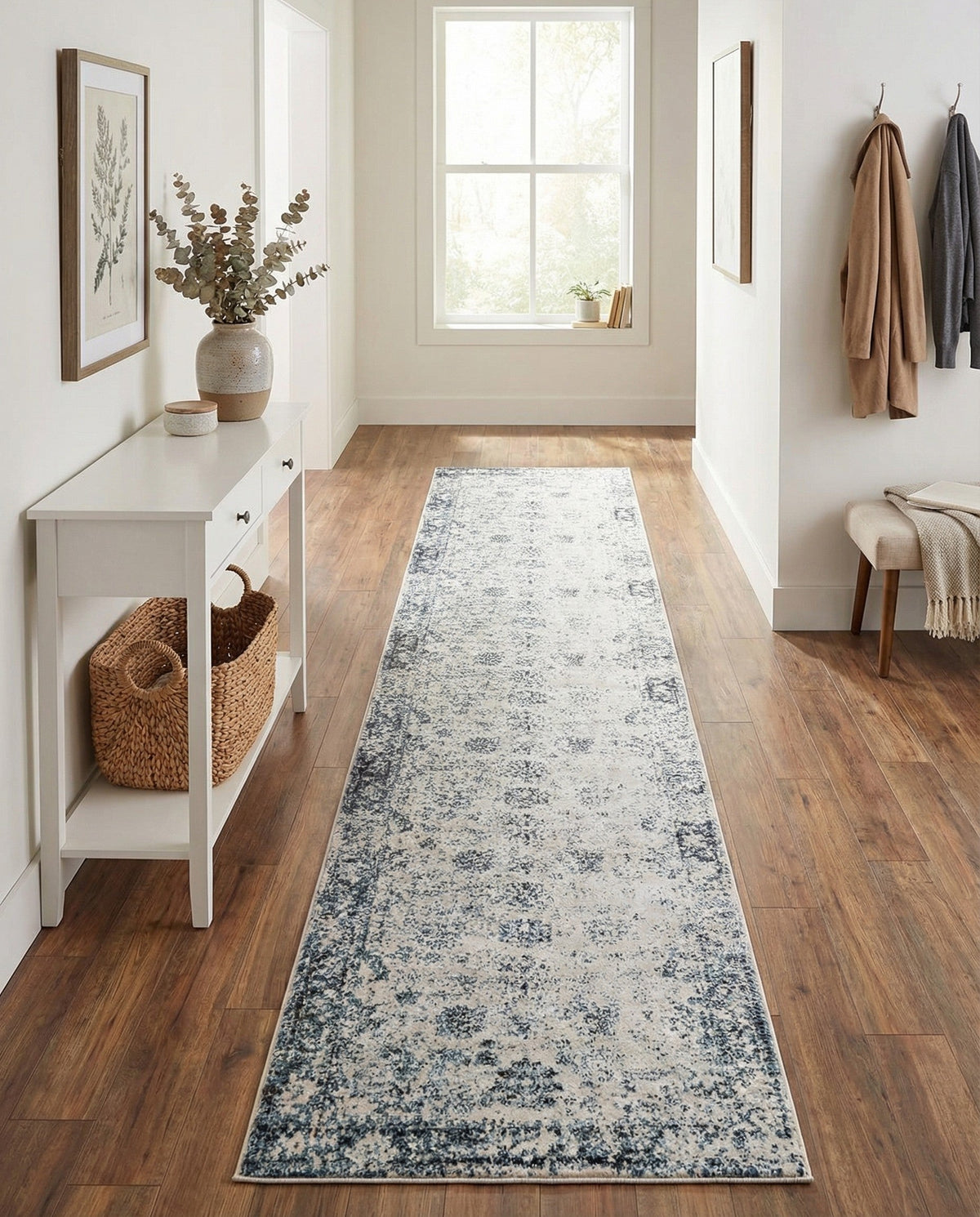 Riviera Elegance Collection Area Rug - Antibes (Light Blue) Runner Light Blue  lifestyle 105