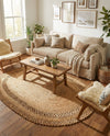 Woven Seaside Jute Collection Area Rug - Varadero Oval Natural  lifestyle 18