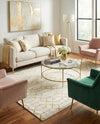 Hollywood Luxe Collection Area Rug - Sunset (White Gold) Rectangle White Gold  lifestyle 3
