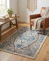 Seville Stripes Collection Area Rug - Cadiz (Blue) Rectangle Blue  lifestyle 14