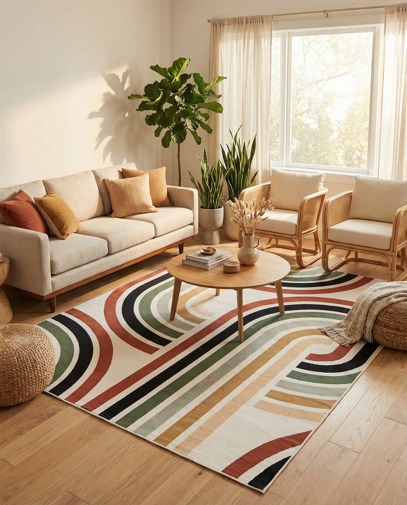 Urban Terrace Collection Area Rug -  Piazza Rectangle Multi  lifestyle 7