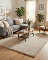 Cozy Comfort Shag Collection Area Rug - Haven (Oatmeal Beige) Rectangle Oatmeal Beige  lifestyle 14