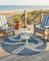 Seaside Haven Rugs Collection Area Rug -  Boardwalk Round Navy Blue  lifestyle 31