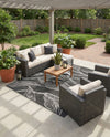 Seaside Blooms Collection Area Rug -  Evergreen (Ivory Charcoal) Rectangle Ivory Charcoal  lifestyle 20