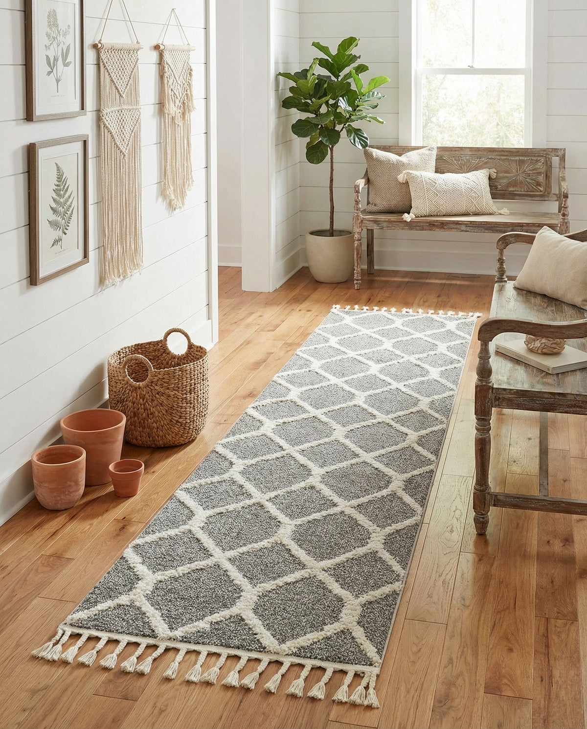 Sahara Chic Collection Area Rug -  Tuareg Runner Gray  lifestyle 146
