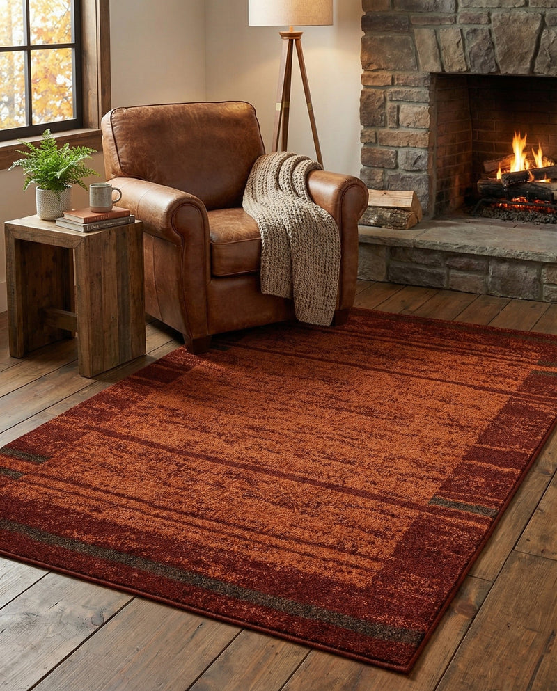 Autumn Meadow Collection Area Rug -  Nutmegwood Rectangle Terracotta  lifestyle 11