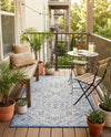 Tribal Terrace Treasures Collection Area Rug - Mayan Marina (Blue) Rectangle Blue  lifestyle 39