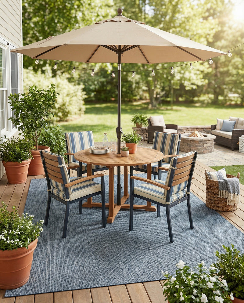 Seaside Serenity Collection Area Rug - Veranda (Blue) Rectangle Blue  lifestyle 37