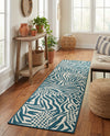 Savannah Escape Collection Area Rug -  Masai Runner Navy Blue and Ivory  lifestyle 60