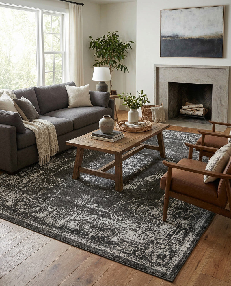 Copenhagen Comfort Collection Area Rug -  Roskilde Rectangle Charcoal  lifestyle 42