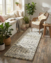 Berber Lattice Shag Collection Area Rug - Atlas (Ivory) Runner Ivory  lifestyle 56