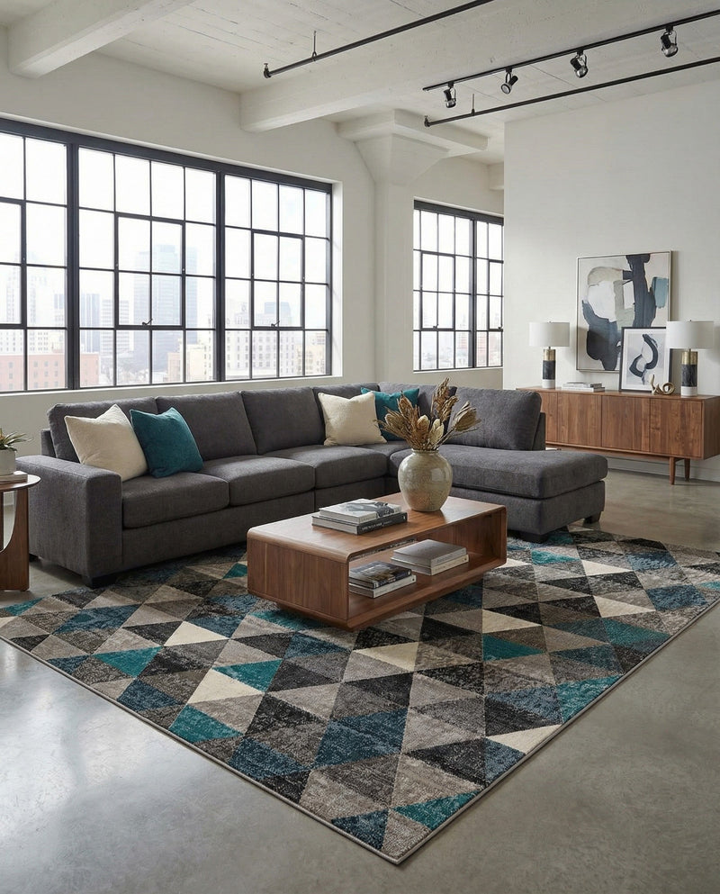 Seville Elegance Collection Area Rug -  Malaga Rectangle Gray  lifestyle 17