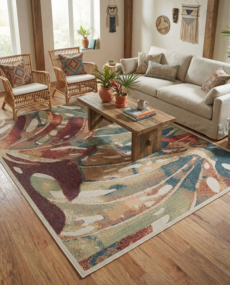 Coastal Terrace Collection Area Rug -  Wavecrest Rectangle Multi  lifestyle 19