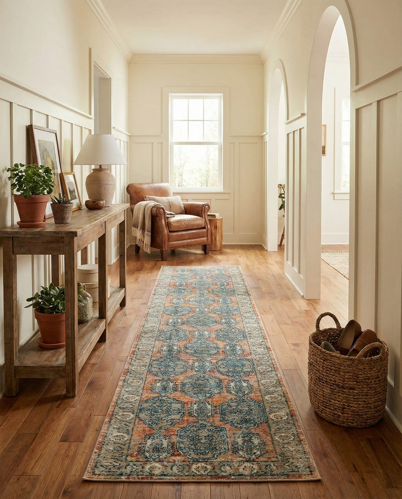 Seville Stripes Collection Area Rug -  Granada (Brick Red) Runner Brick Red  lifestyle 53