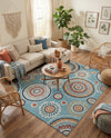 Seaside Blooms Collection Area Rug -  Eden Rectangle Light Blue  lifestyle 51
