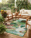 Seaside Blooms Collection Area Rug -  Fern Rectangle Multi  lifestyle 55