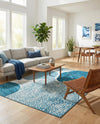 Urban Terrace Collection Area Rug -  Courtyard Rectangle Blue and Ivory  lifestyle 10