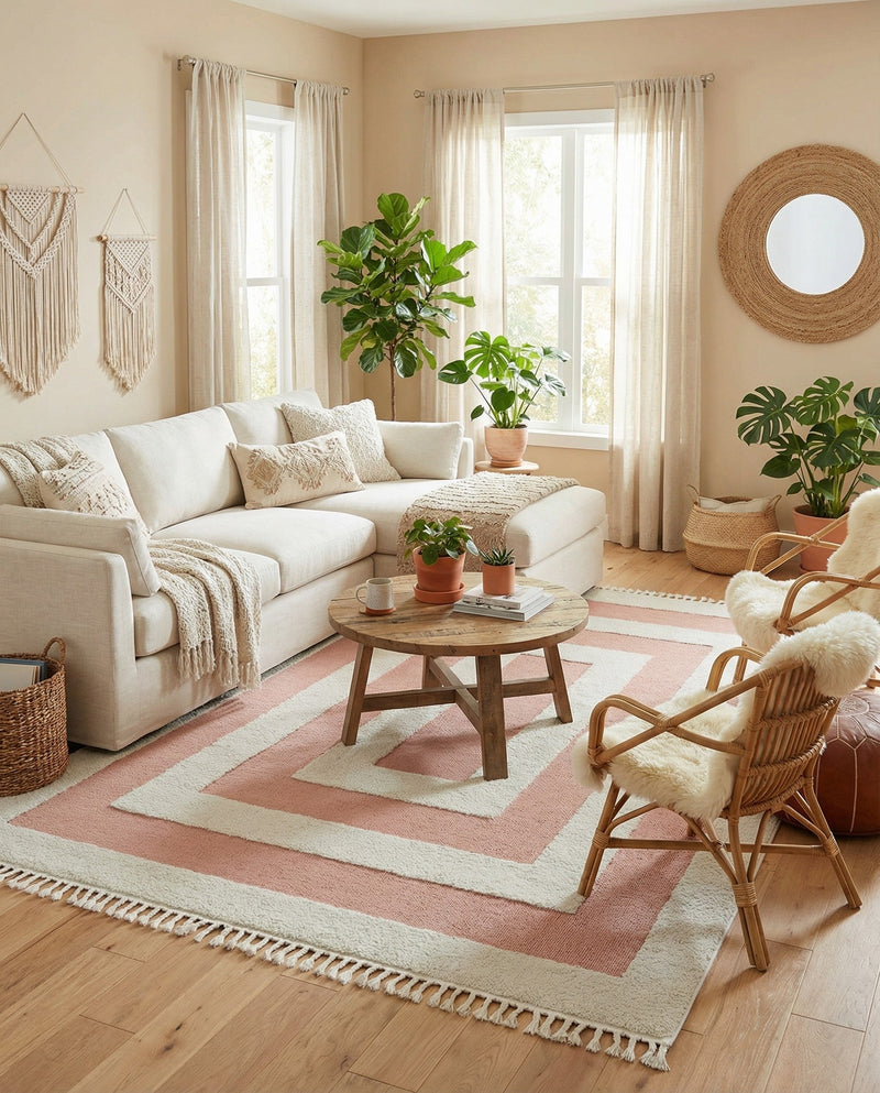 Sahara Chic Collection Area Rug -  Casablanca Rectangle Pink  lifestyle 10