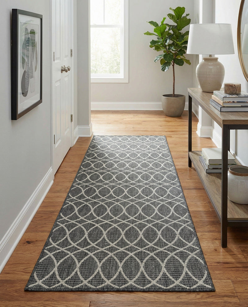 Savannah Pergola Collection Area Rug -  Pavilion (Charcoal) Runner Charcoal  lifestyle 53