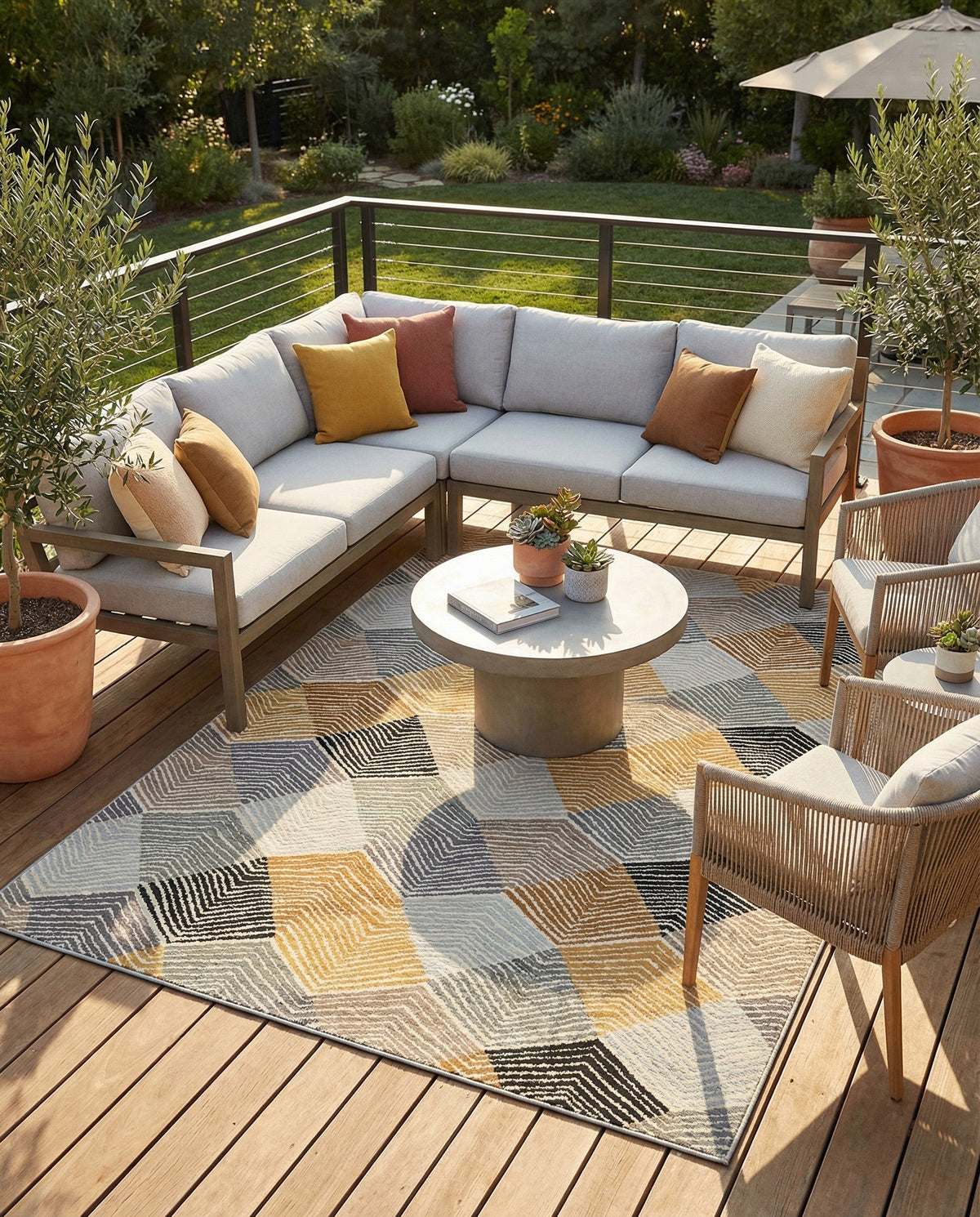 Urban Terrace Collection Area Rug - Metropolis Rectangle Gray  lifestyle 11
